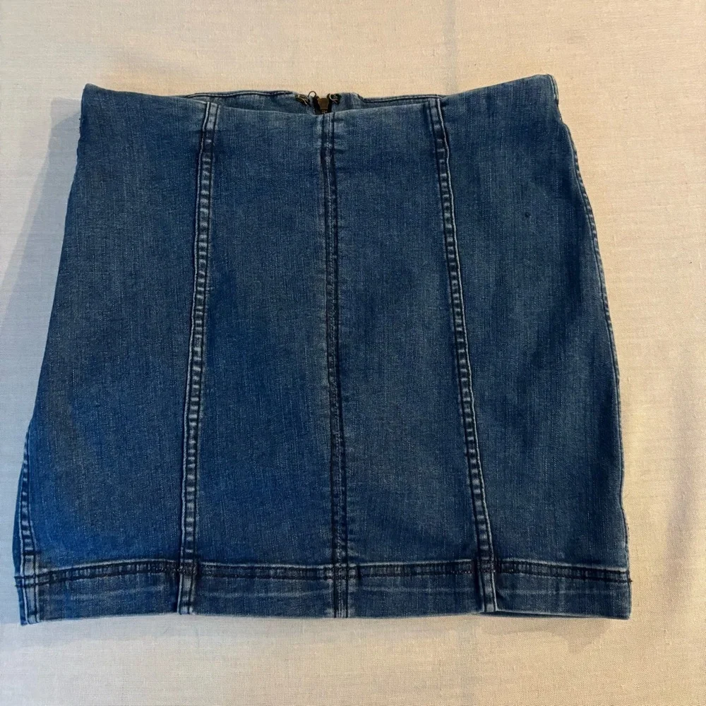 Free People Modern Femme Mini Skirt Westminster Blue 12 - Picture 3 of 8